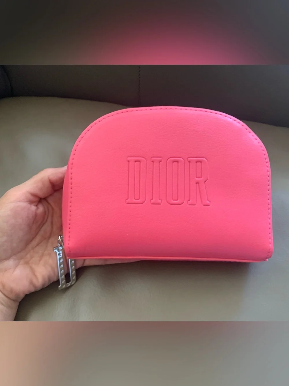 *DIOR BEAUTY EXCLUSIVE * Pink Embossed  Cosmetic Pouch